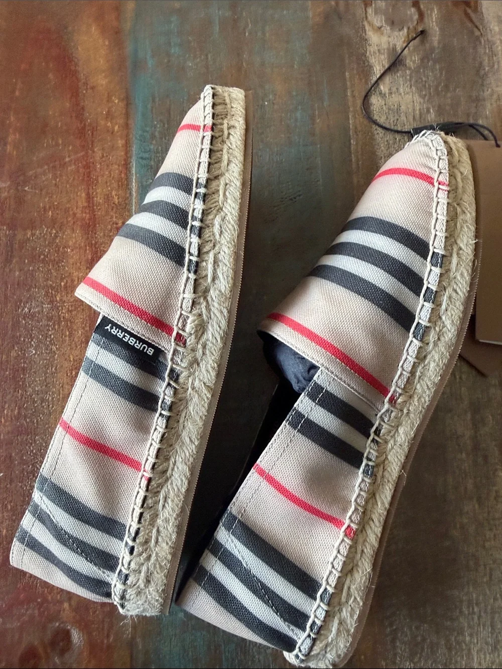 Burberry stripe flats